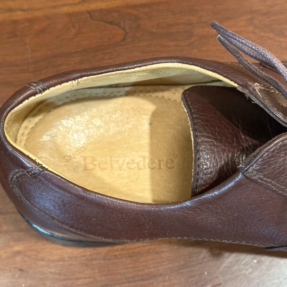 🌟HP🌟Brown Leather Lace Up Duke Cap Toe Shoes by Studio Belvedere 9 M - Picture 7 of 9